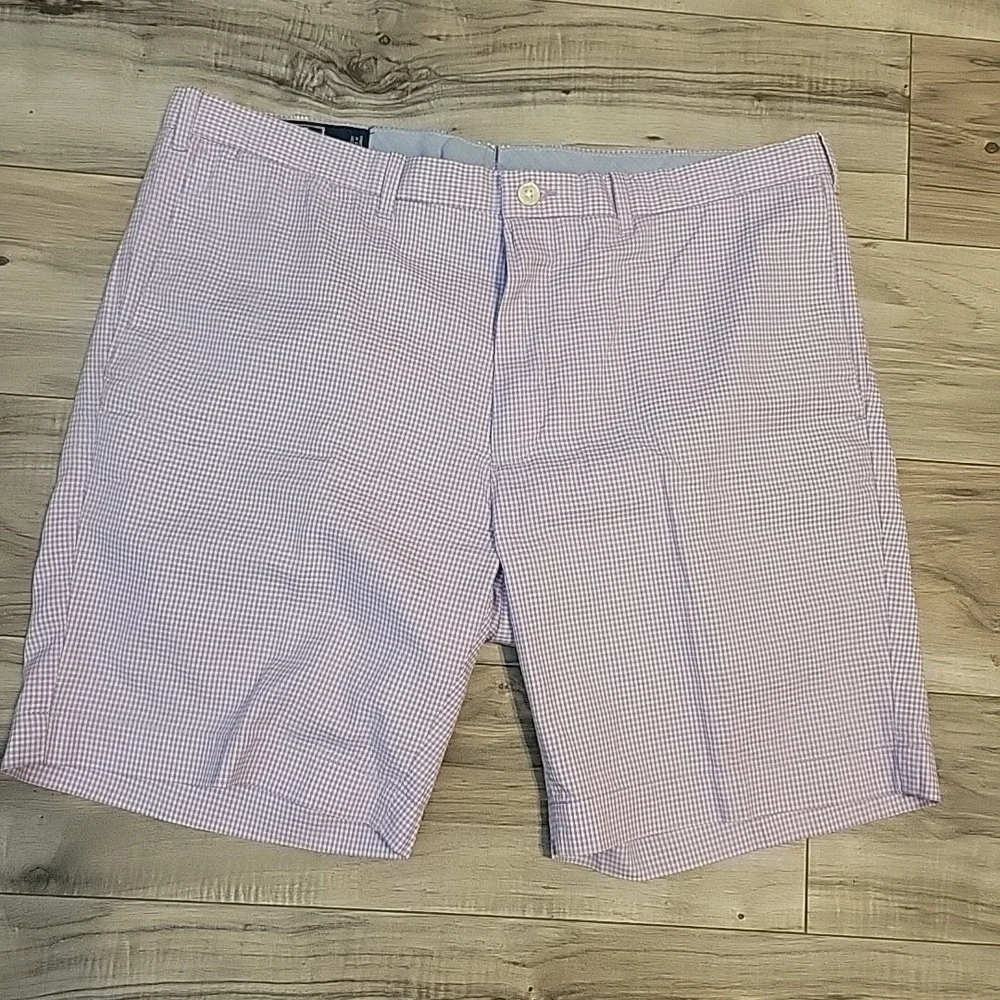Polo Ralph Lauren Shorts Mens 36 Lavender White Gingham Check Cotton‎ VGT Preppy